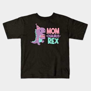 Mom Dinosaur Family Matching Birthday Girls Party Daughtrer Kids T-Shirt